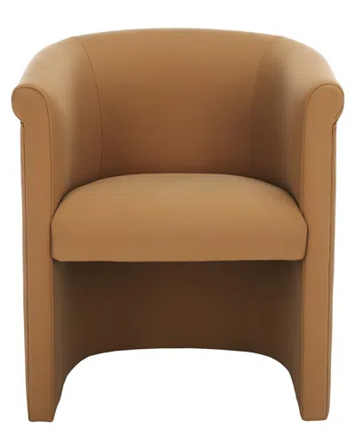 Safavieh Couture Selina Barrel Back Dining Chair In Brown