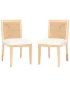 Safavieh Couture Set Of 2 Emilio Woven Dining Chairs In Brown