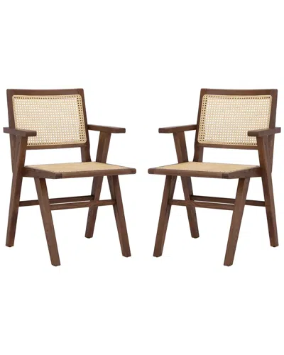 Safavieh Couture Hattie French Cane Arm Chair In Brown