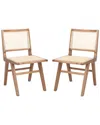 Safavieh Couture Set Of 2 Hattie French Cane Dining Chairs In Brown
