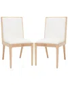 Safavieh Couture Set Of 2 Laycee Natural & Linen Dining Chairs In Brown