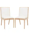 SAFAVIEH COUTURE SAFAVIEH COUTURE SET OF 2 LAYCEE NATURAL & LINEN DINING CHAIRS