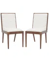 SAFAVIEH COUTURE SAFAVIEH COUTURE SET OF 2 LAYCEE WALNUT & LINEN DINING CHAIRS