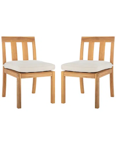Safavieh Couture Set Of 2 Montford Teak Dining Chairs