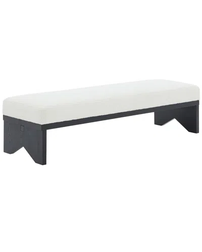 Safavieh Couture Sharyn Boucle & Wood Bench In White