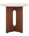 Safavieh Couture Shayna Travertine Accent Table In Brown