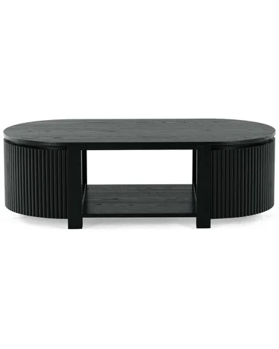 Safavieh Couture Shelbie Reeded Oval Coffee Table In Black