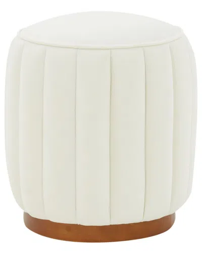 Safavieh Couture Sherrie Round Tufted Ottoman In White