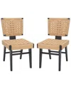 Safavieh Couture Susanne Set Of 2 Woven Dining Chairs In Black