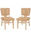Safavieh Couture Susanne Set Of 2 Woven Dining Chairs In Natural