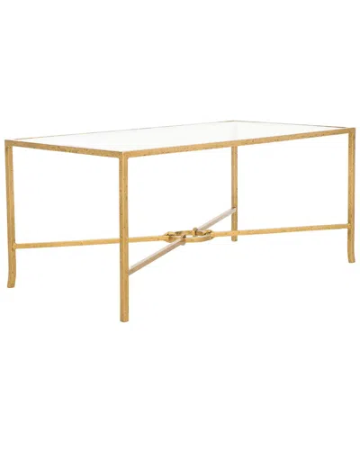 Safavieh Couture Tauri Forged Metal Rectangle Coffee Table In Gold