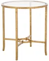 Safavieh Couture Tauri Forged Metal Round Accent Table In Gold