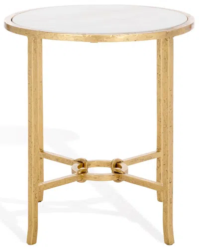 Safavieh Couture Tauri Metal Round Accent Table In Gold