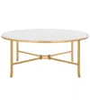 Safavieh Couture Tauri Metal Round Coffee Table In Gold