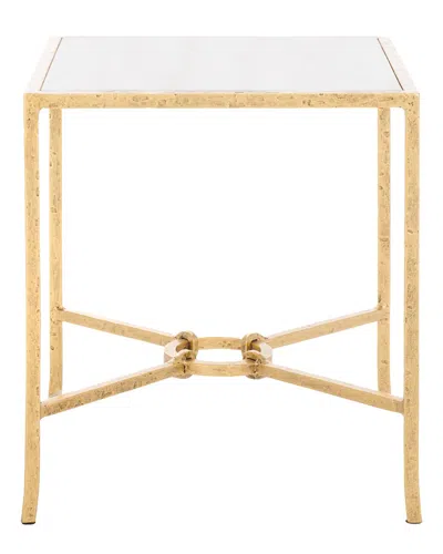 Safavieh Couture Tauri Metal Square Accent Table In White