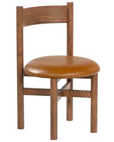 Safavieh Couture Tayla Leather Dining Chair In Brown