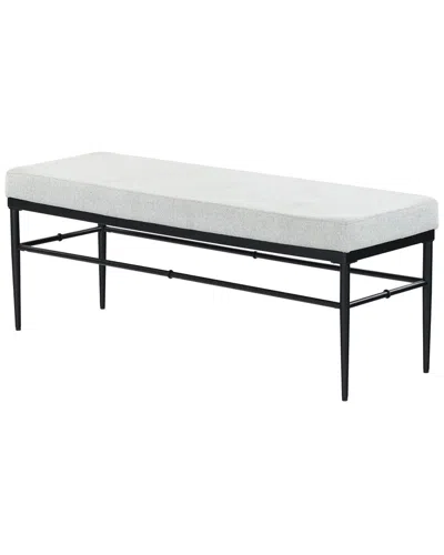 Safavieh Couture Theabella Linen & Metal Bench In Black