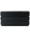 Safavieh Couture Titus 6 Drawer Stacked Dresser In Black