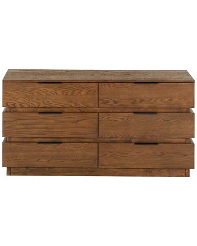 Safavieh Couture Titus 6 Drawer Stacked Dresser In Brown