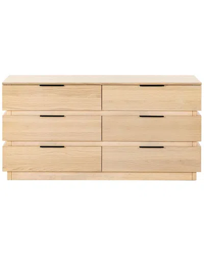 Safavieh Couture Titus 6 Drawer Stacked Dresser In Brown