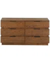 Safavieh Couture Titus 6 Drawer Stacked Dresser In Brown