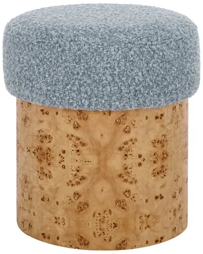 Safavieh Couture Tobianna Boucle & Burl Ottoman In Brown