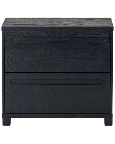 Safavieh Couture Tobiette 2 Drawer Wood Nightstand In Black