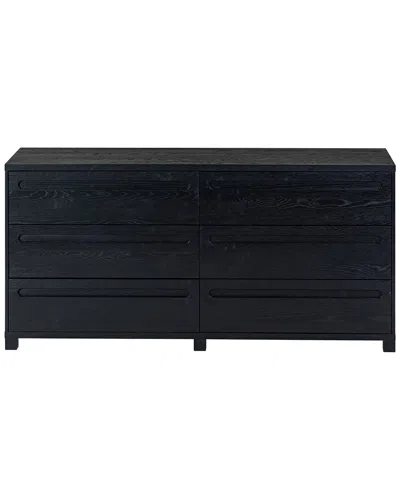 Safavieh Couture Tobiette 6 Drawer Wood Dresser In Black