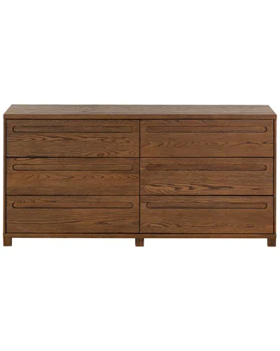 Safavieh Couture Tobiette 6 Drawer Wood Dresser In Brown