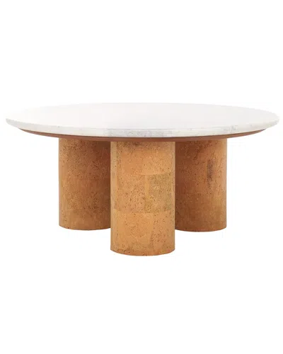 Safavieh Couture Trinsly Travertine Top Coffee Table