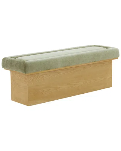 Safavieh Couture Trudy Chenille & Wood Bench In Nude