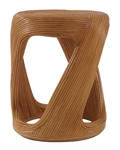 Safavieh Couture Tyleigh Round Rattan Accent Table In Brown