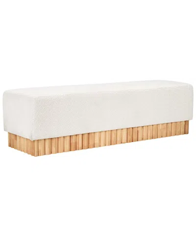 Safavieh Couture Tylie Boucle & Wood Bench In White