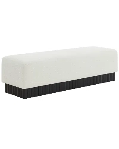 Safavieh Couture Tylie Boucle & Wood Bench In Brown
