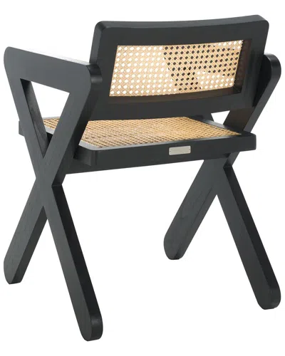 Safavieh Couture Tyrrell Rattan Dining Chair In Black