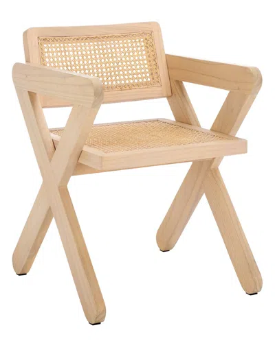 Safavieh Couture Tyrrell Rattan Dining Chair In Brown