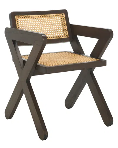 Safavieh Couture Tyrrell Rattan Dining Chair In Brown