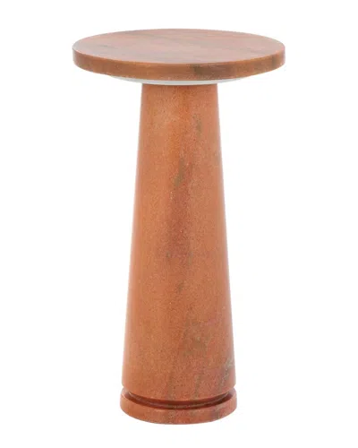 Safavieh Couture Valentia Round Marble Accent Table In Pink