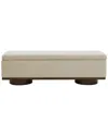 Safavieh Couture Vianna Linen Storage Bench In Beige
