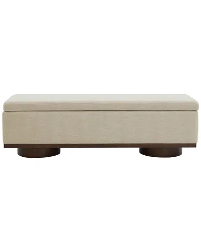 Safavieh Couture Vianna Linen Storage Bench In Beige