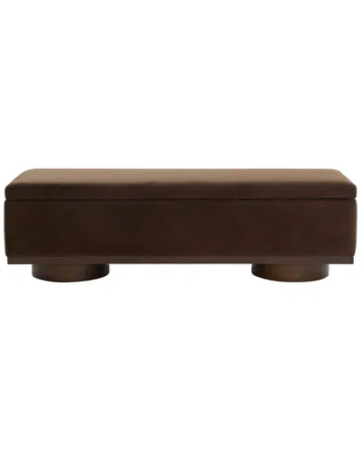 Safavieh Couture Vianna Velvet Storage Bench In Brown