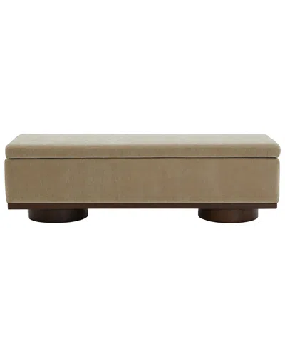Safavieh Couture Vianna Velvet Storage Bench In Brown