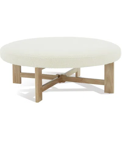 Safavieh Couture Vinny Faux Shearling Ottoman In White