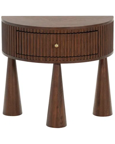 Safavieh Couture Vivietta Fluted Wood Nightstand In Brown