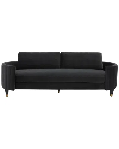 Safavieh Couture Winford Velvet Sofa In Black