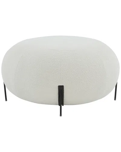 Safavieh Couture Winterose Ivory Round Ottoman In White