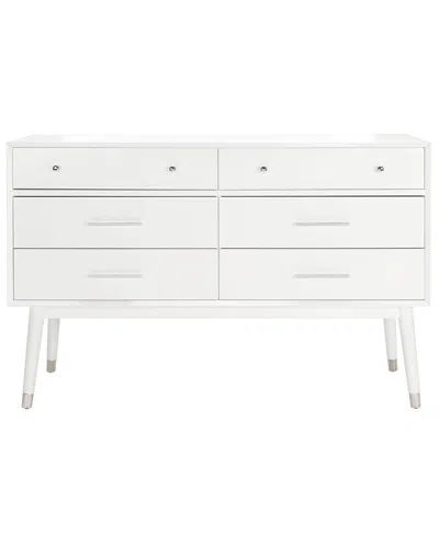 Safavieh Couture Zack 6 Drawer Wood Dresser In White