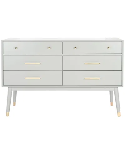 Safavieh Couture Zack 6 Drawer Wood Dresser In White