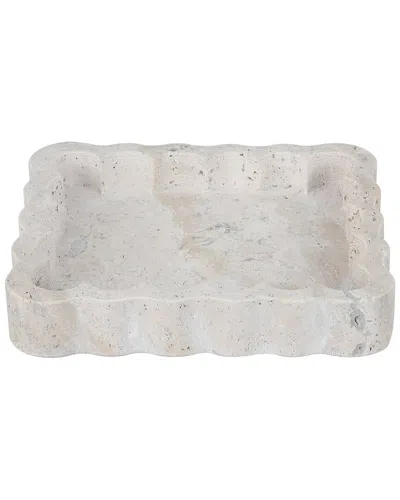 Safavieh Cova Marble Scalloped Catchall In White