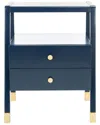 Safavieh Cove 2-drawer 1-shelf Accent Table In Navy